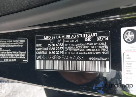 2014 Mercedes-Benz S 550 4Matic из США, поврежденный, VIN WDDUG8FB8EA067537